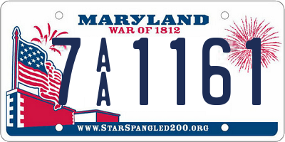 MD license plate 7AA1161