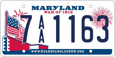 MD license plate 7AA1163