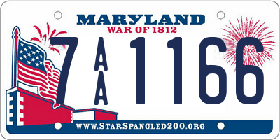 MD license plate 7AA1166