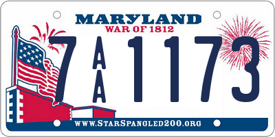 MD license plate 7AA1173