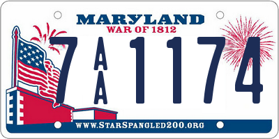 MD license plate 7AA1174