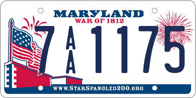 MD license plate 7AA1175