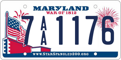 MD license plate 7AA1176