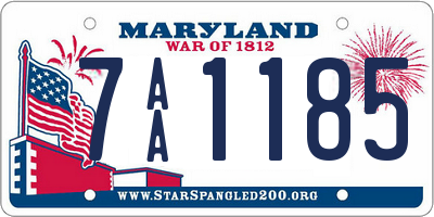 MD license plate 7AA1185