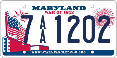 MD license plate 7AA1202