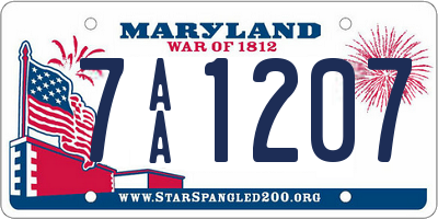 MD license plate 7AA1207