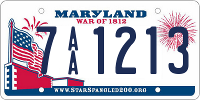 MD license plate 7AA1213