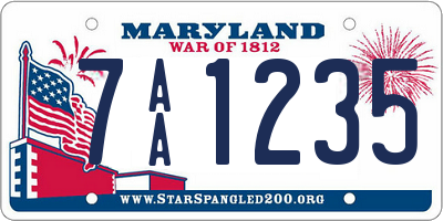 MD license plate 7AA1235