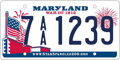 MD license plate 7AA1239