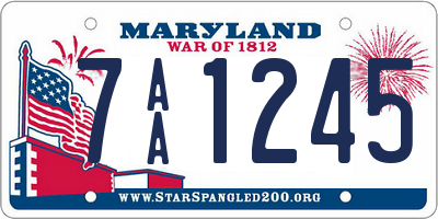 MD license plate 7AA1245