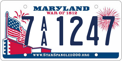 MD license plate 7AA1247