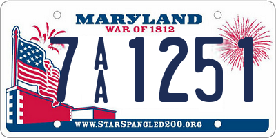 MD license plate 7AA1251