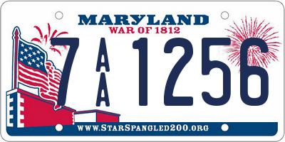 MD license plate 7AA1256