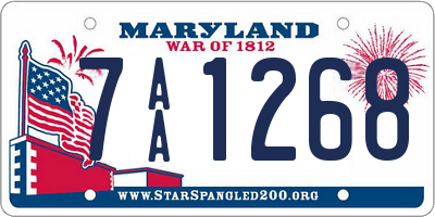 MD license plate 7AA1268