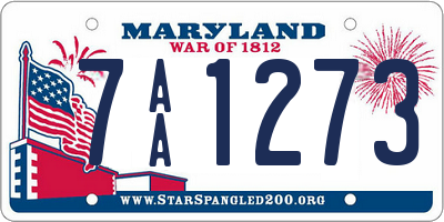 MD license plate 7AA1273