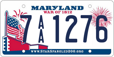 MD license plate 7AA1276