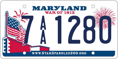 MD license plate 7AA1280