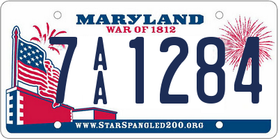 MD license plate 7AA1284