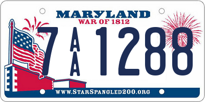 MD license plate 7AA1288