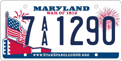 MD license plate 7AA1290