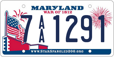 MD license plate 7AA1291