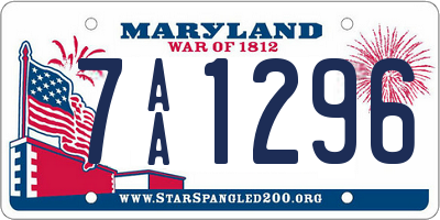 MD license plate 7AA1296