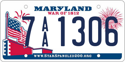 MD license plate 7AA1306