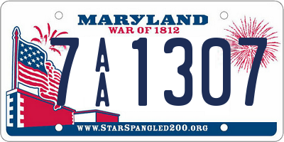 MD license plate 7AA1307