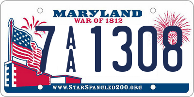 MD license plate 7AA1308