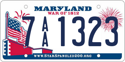 MD license plate 7AA1323