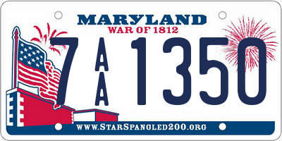 MD license plate 7AA1350