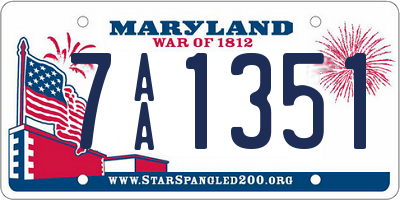 MD license plate 7AA1351