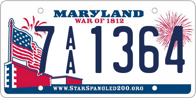 MD license plate 7AA1364