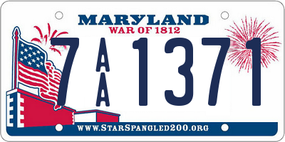 MD license plate 7AA1371