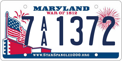 MD license plate 7AA1372