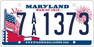 MD license plate 7AA1373