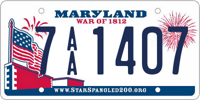 MD license plate 7AA1407