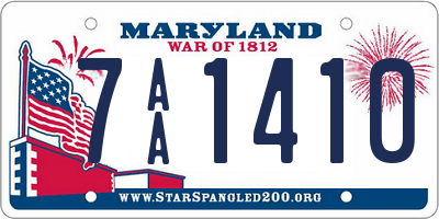 MD license plate 7AA1410