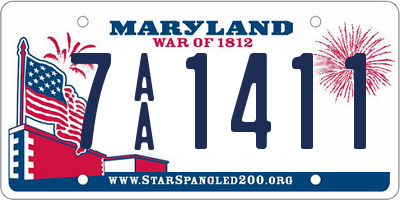 MD license plate 7AA1411