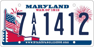 MD license plate 7AA1412