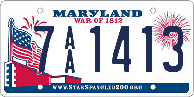 MD license plate 7AA1413