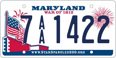 MD license plate 7AA1422