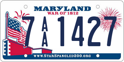 MD license plate 7AA1427