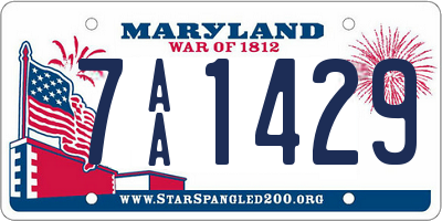 MD license plate 7AA1429