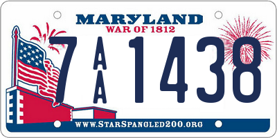 MD license plate 7AA1438