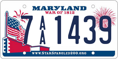 MD license plate 7AA1439