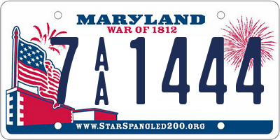 MD license plate 7AA1444