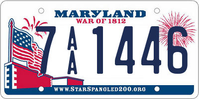 MD license plate 7AA1446