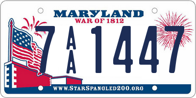 MD license plate 7AA1447