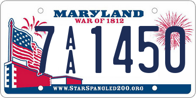 MD license plate 7AA1450